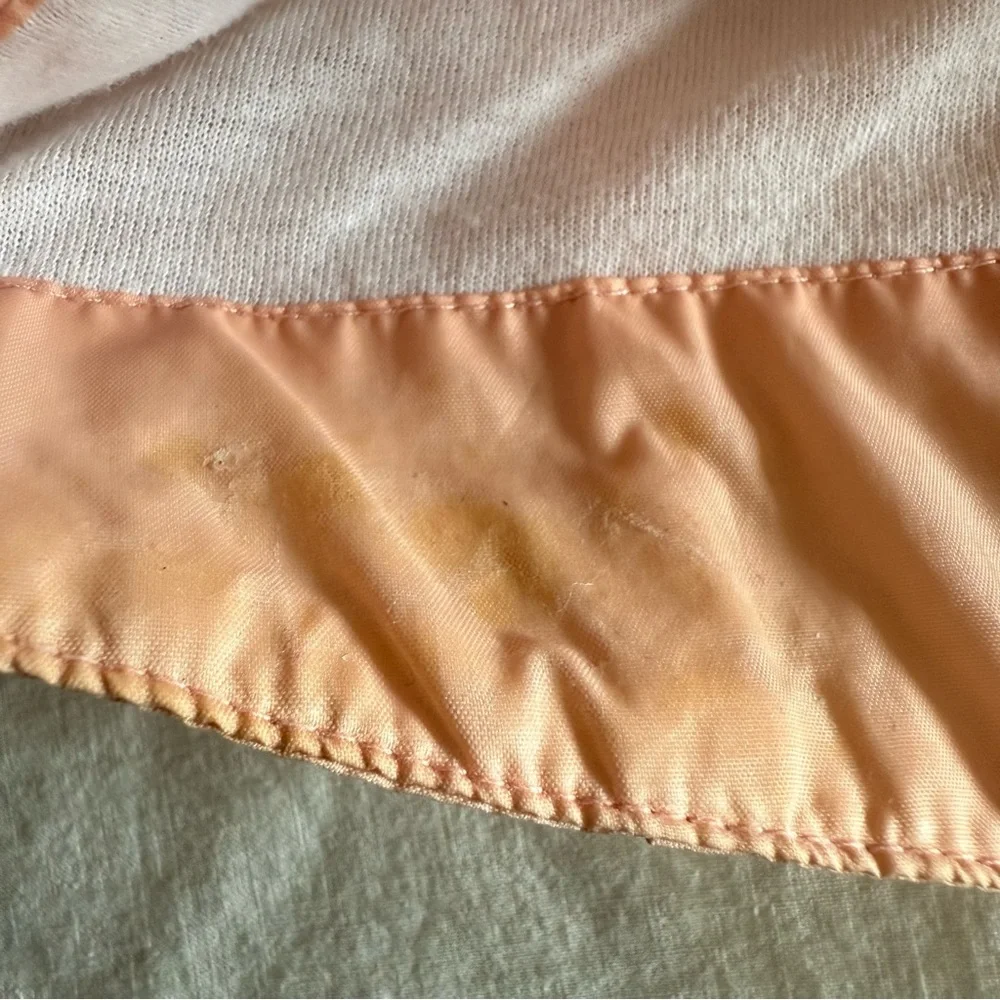 Falls Creek Peach Hooded Girls Raincoat Embroidered Flowers Pockets Size 18 Mo